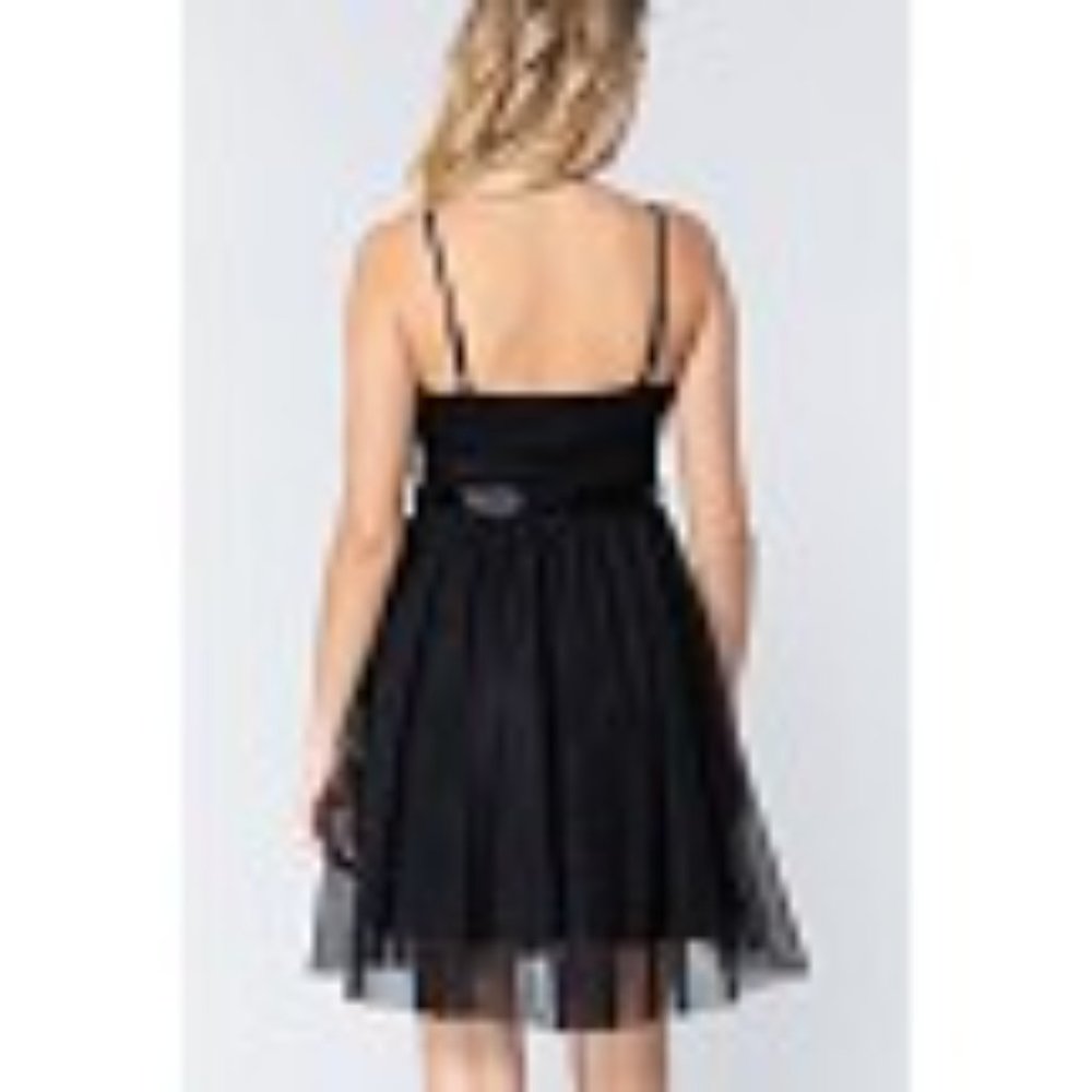 Active USA Black Mini Dress L Lace Mesh Cami Bodycon Clubwear Polyester - Picture 5 of 14
